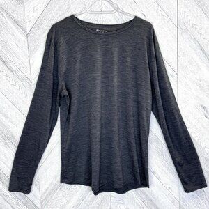 Cloudveil Base Layer Long Sleeve Tee Top Shirt Merino Wool Gray Womens Size XL